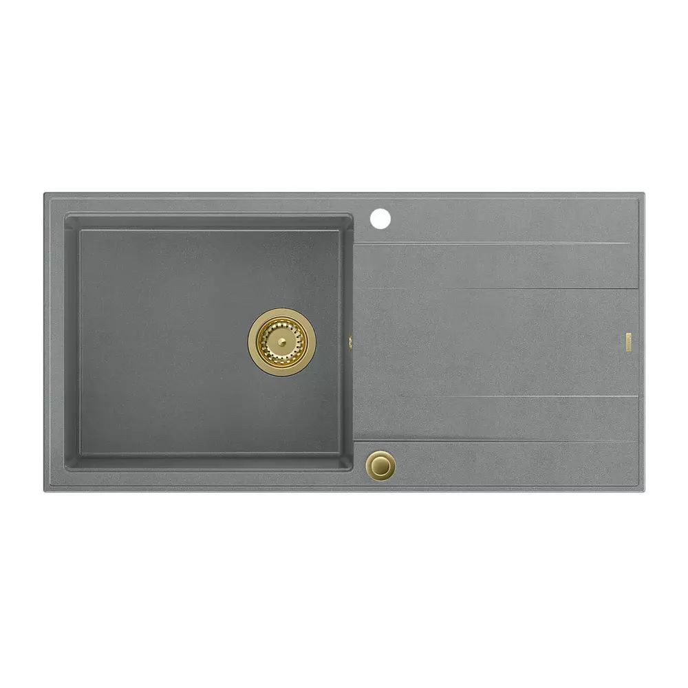 Chiuveta compozit incastrata Quadron Unique Evan 146 XL gri - auriu 100x50 cm