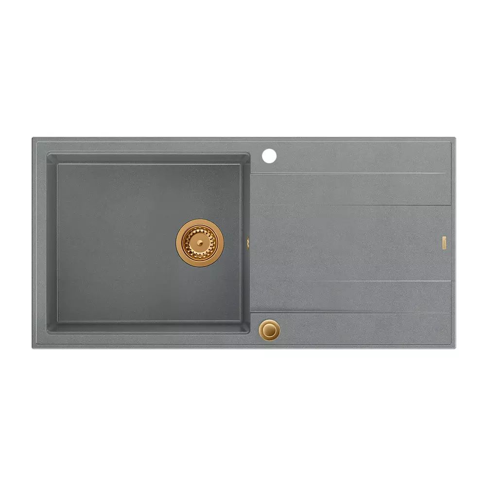 Chiuveta compozit incastrata Quadron Unique Evan 146 XL gri - cupru 100x50 cm