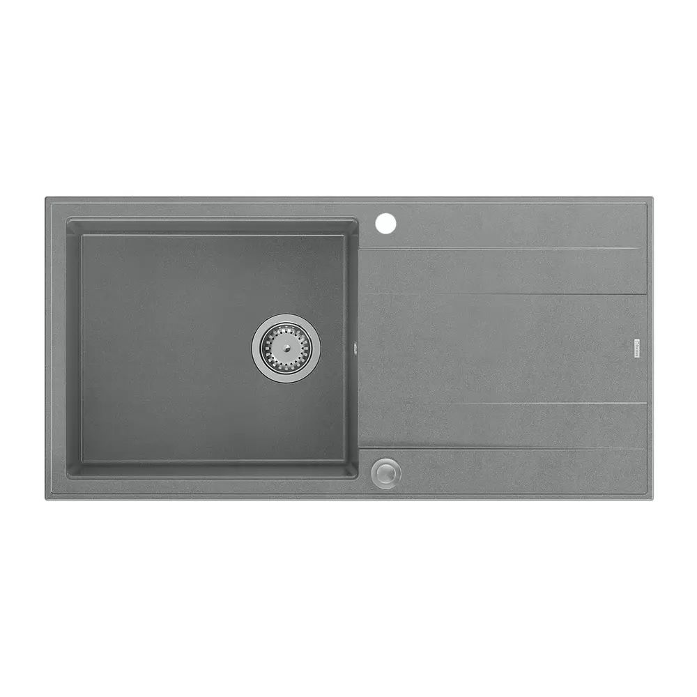 Chiuveta compozit incastrata Quadron Unique Evan 146 XL gri - inox 100x50 cm