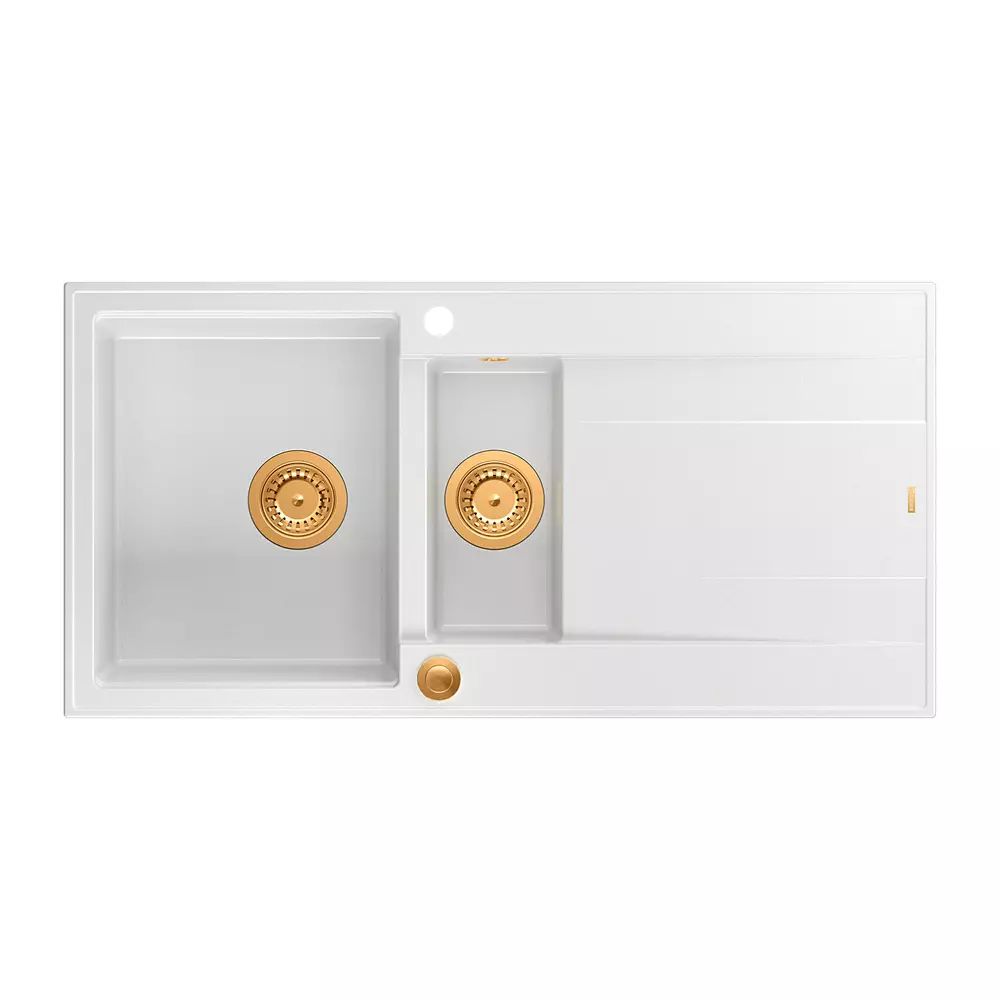 Chiuveta compozit incastrata Quadron Unique Evan 156 alb - cupru 100x50 cm