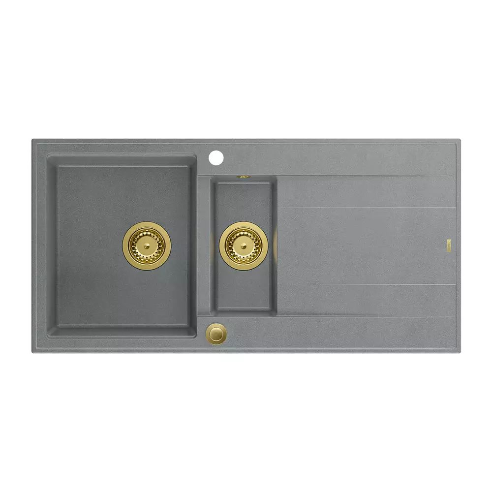 Chiuveta compozit incastrata Quadron Unique Evan 156 gri - auriu 100x50 cm
