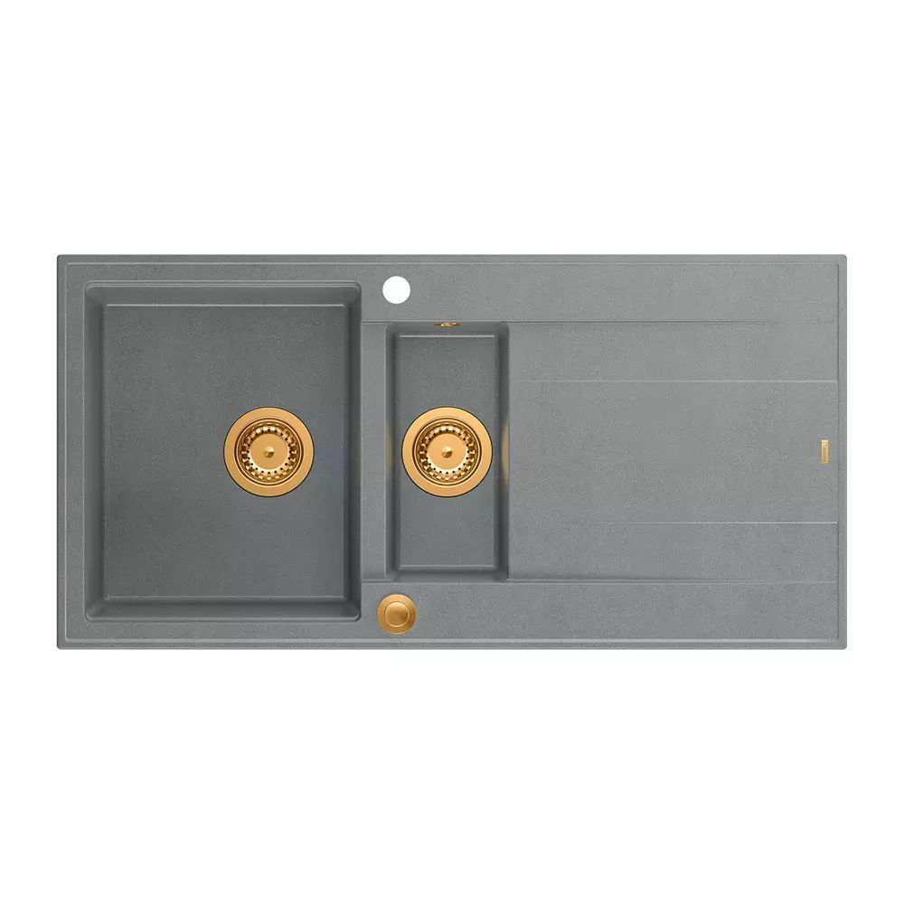 Chiuveta compozit incastrata Quadron Unique Evan 156 gri - cupru 100x50 cm