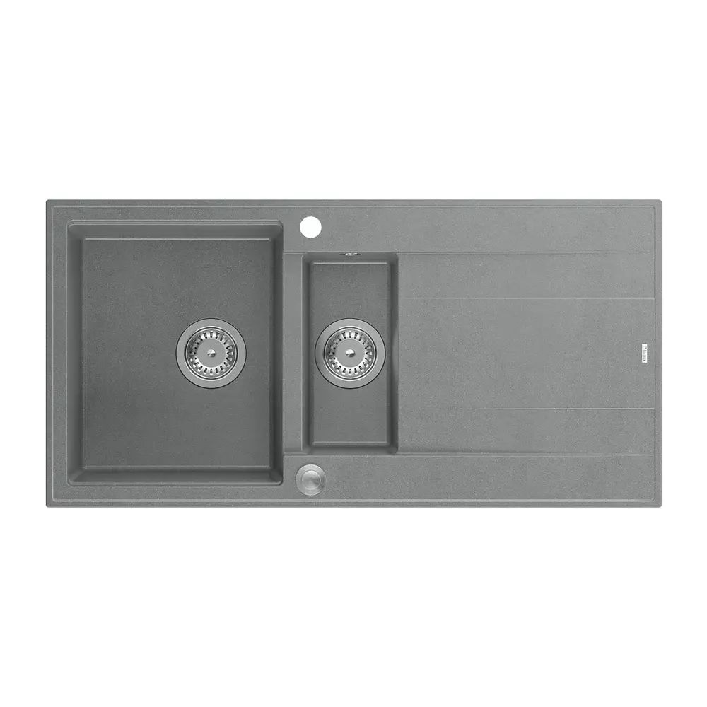 Chiuveta compozit incastrata Quadron Unique Evan 156 gri - inox 100x50 cm