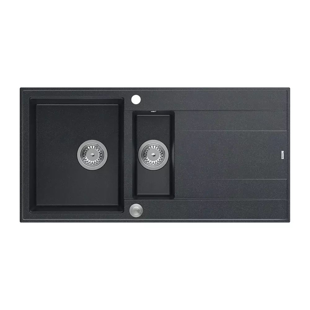 Chiuveta compozit incastrata Quadron Unique Evan 156 negru diamant - inox 100x50 cm