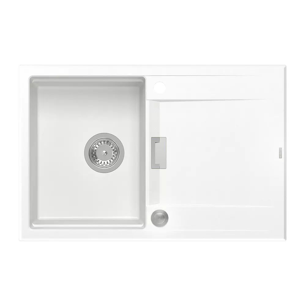 Chiuveta compozit incastrata Quadron Unique Oven alb - inox 76x50 cm