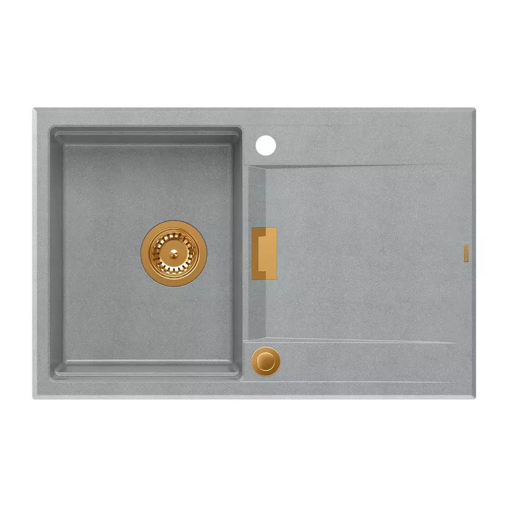 Chiuveta compozit incastrata Quadron Unique Oven gri - cupru 76x50 cm
