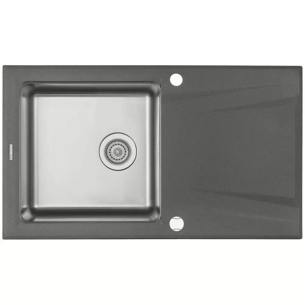 Chiuveta Deante Prime din granit antracit, cu cuva din inox 86x50 cm