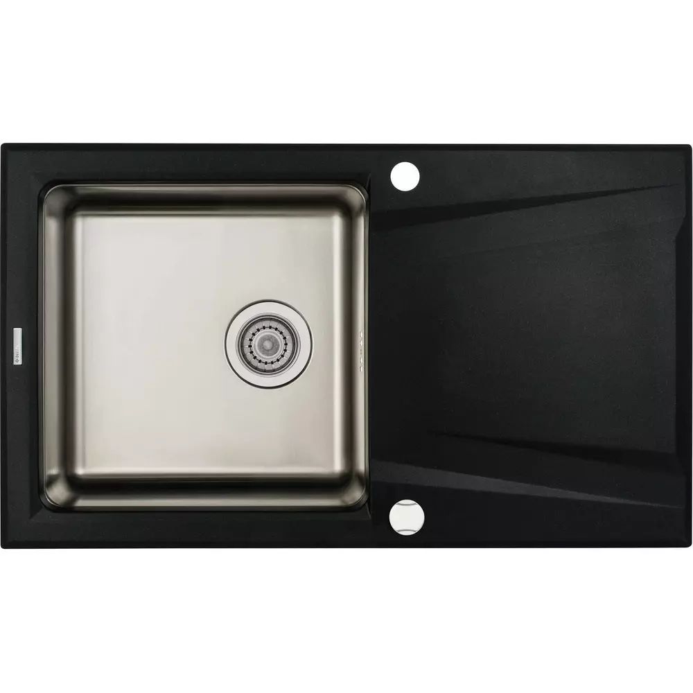 Chiuveta Deante Prime din granit negru, cu cuva din inox 86x50 cm