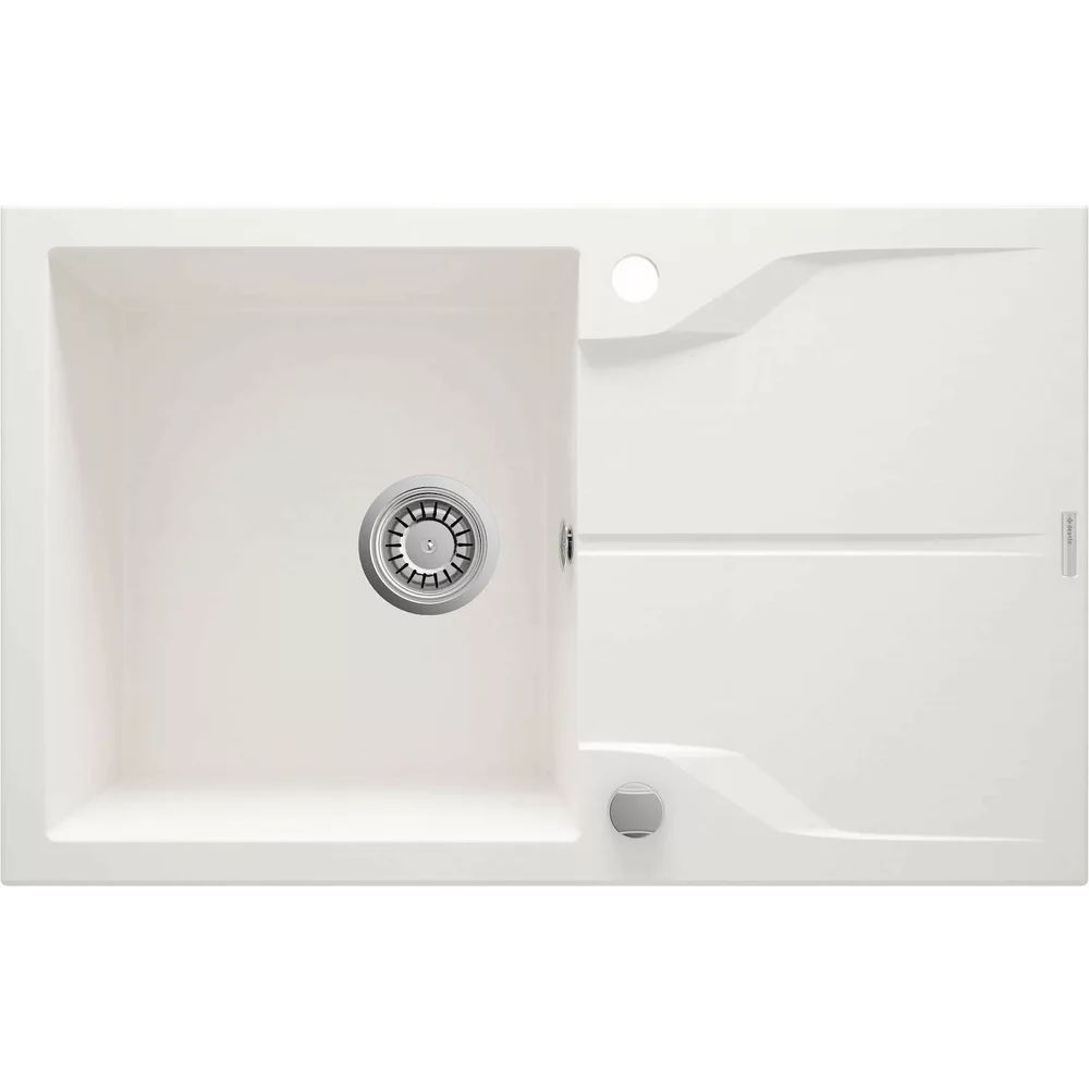 Chiuveta granit Deante Andante 1 cuva cu picurator 49x78 alb