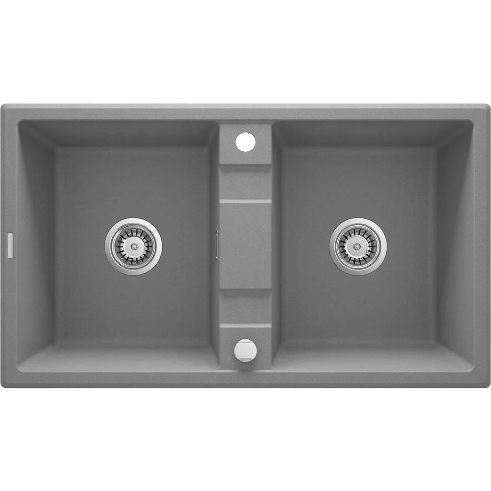 Chiuveta granit Deante Eridan 2 cuve 50x86 cm gri