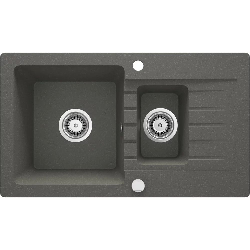 Chiuveta granit Deante Zorba 2 cuve cu picurator 44x76 cm antracit