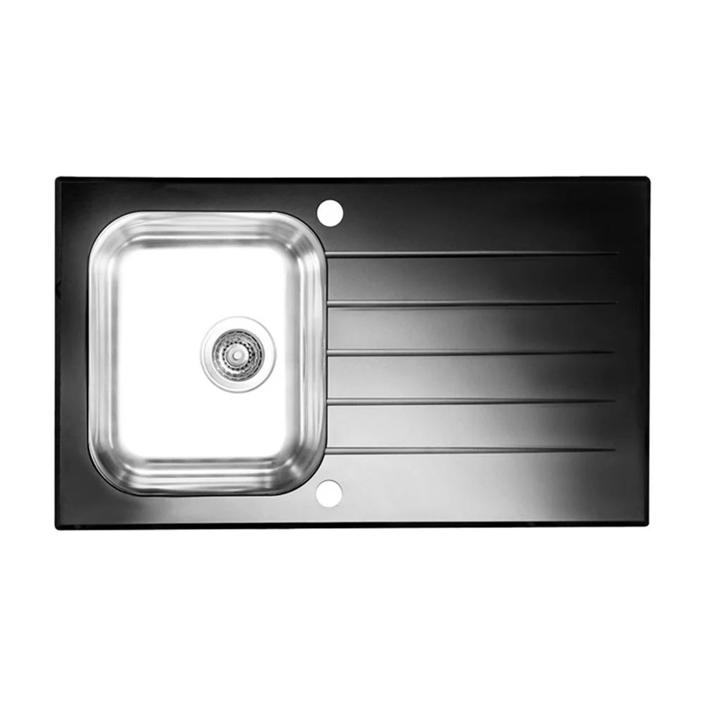 Chiuveta inox Alveus Glassix 10 inox - negru 86x50 cm