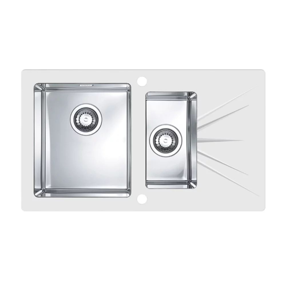Chiuveta inox Alveus Karat 20 inox - alb 86x50 cm stanga