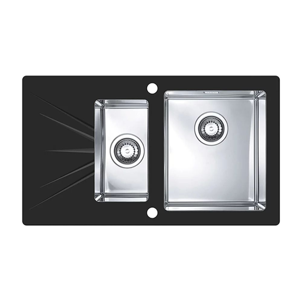 Chiuveta inox Alveus Karat 20 inox - negru 86x50 cm dreapta