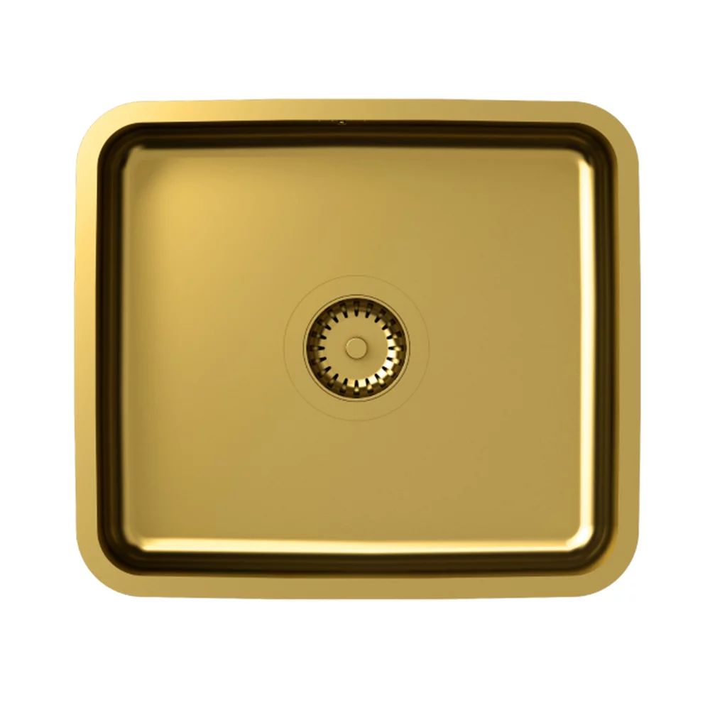 Chiuveta inox sub blat Quadron Unique Nicolas 44x39 cm finisaj auriu