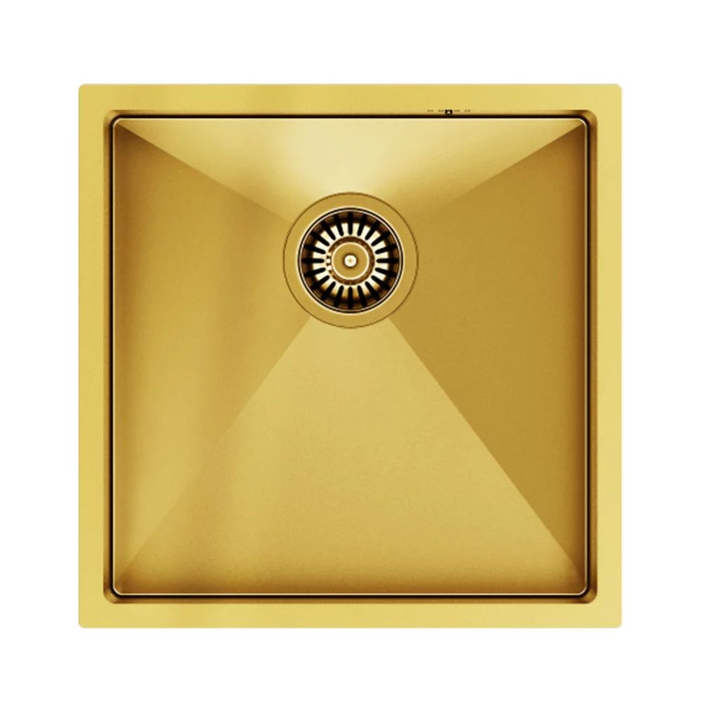 Chiuveta inox sub blat Quadron Unique Anthony 50 44x44 cm finisaj auriu