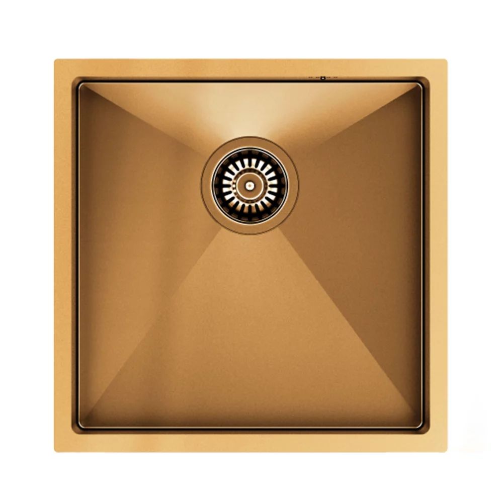 Chiuveta inox sub blat Quadron Unique Anthony 50 44x44 cm finisaj cupru