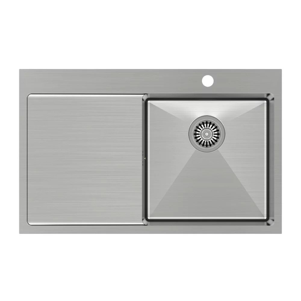 Chiuveta inox incastrata Quadron Unique Russel 111 inox periat 78x48 cm dreapta