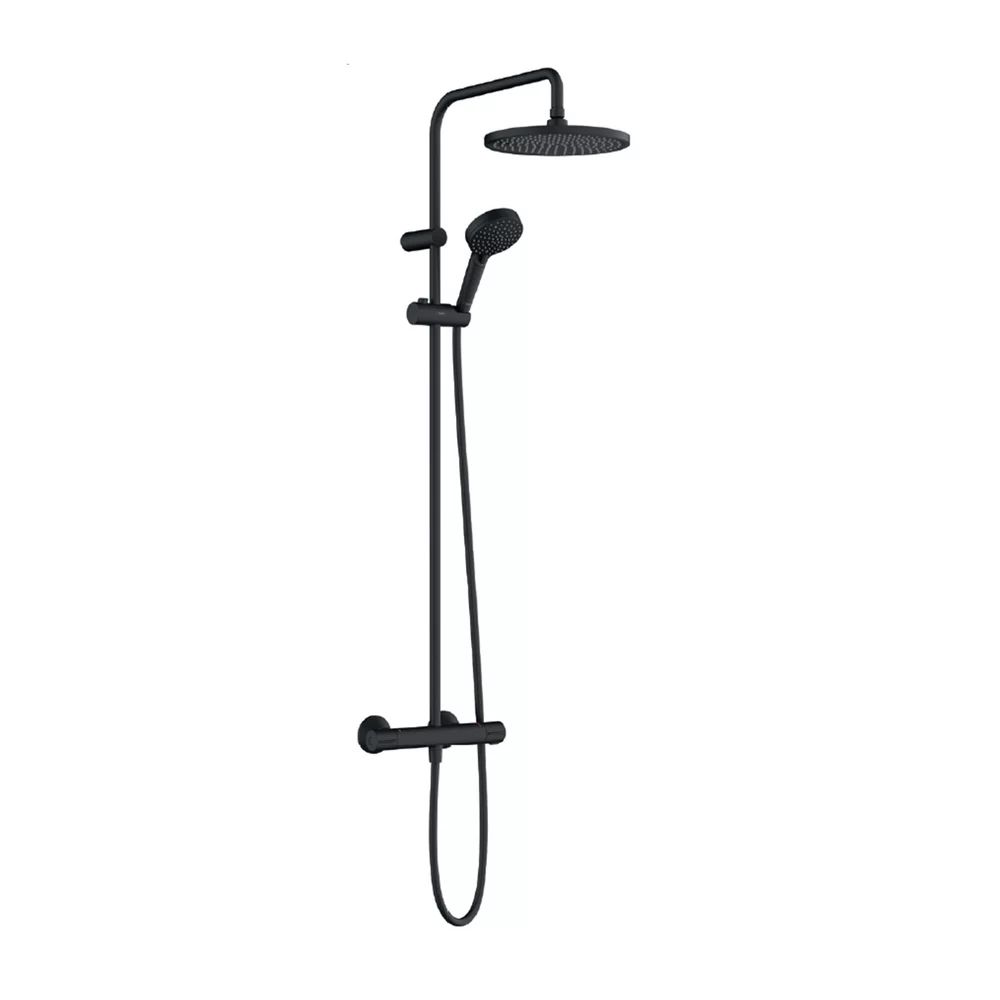 Coloana de dus cu baterie termostatata negru mat Hansgrohe Vernis Blend 240 S cu 2 functii