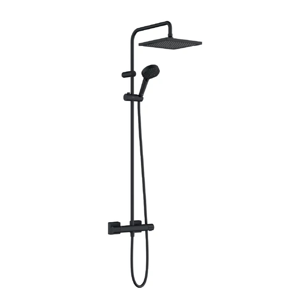 Coloana de dus cu baterie termostatata negru mat Hansgrohe Vernis Shape 240