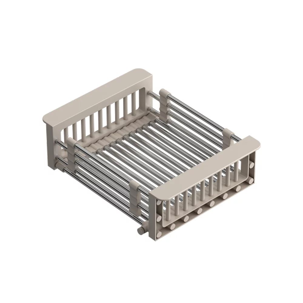 Cos scurgere dreptunghiular Quadron Unique inox - bej
