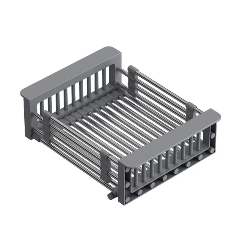 Cos scurgere dreptunghiular Quadron Unique inox - gri