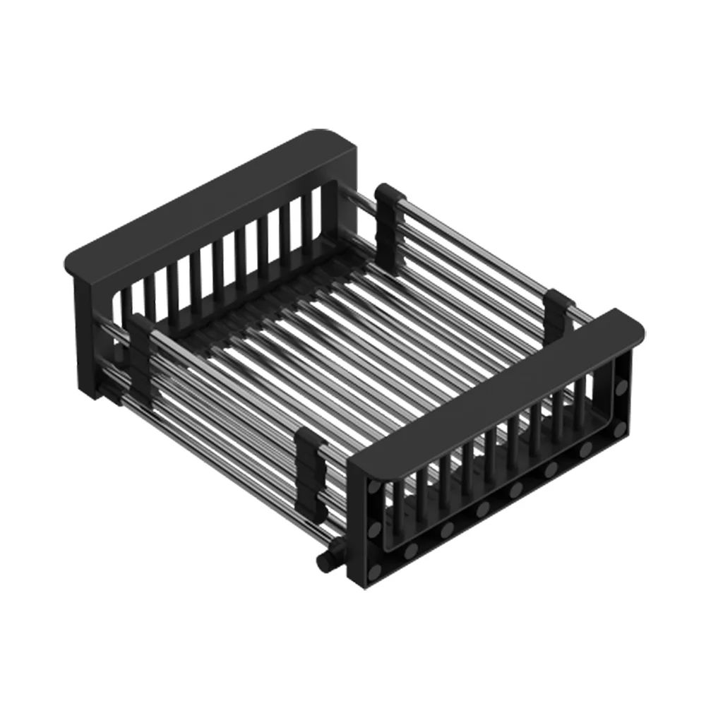 Cos scurgere dreptunghiular Quadron Unique inox - negru
