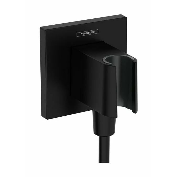 Cot conector cu suport para dus Hansgrohe Fixfit negru mat