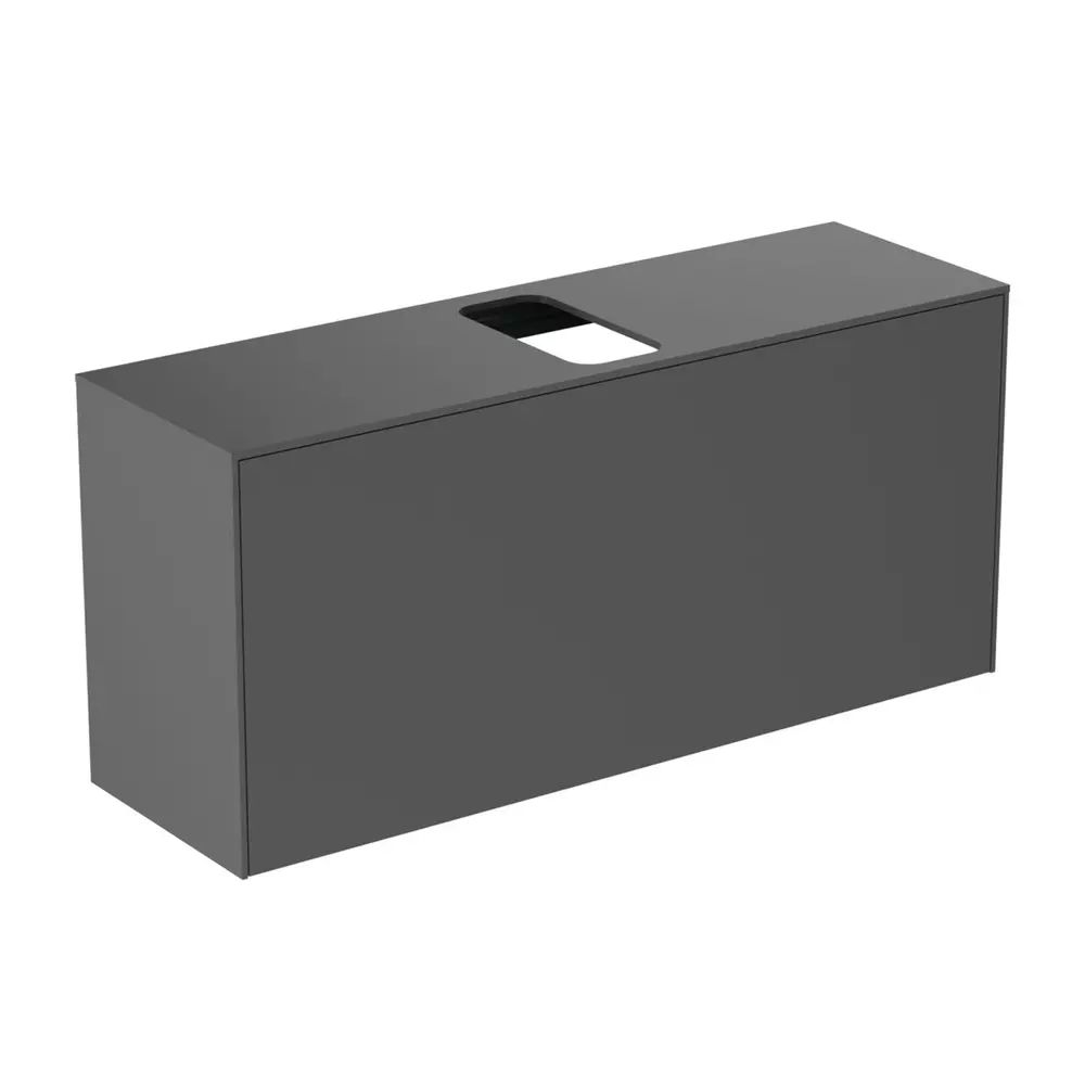 Dulap baza suspendat Ideal Standard Atelier Conca 1 sertar si blat cu decupaj central 120 cm antracit mat