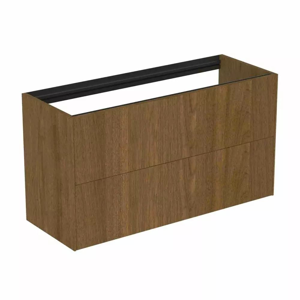Dulap baza suspendat Ideal Standard Atelier Conca 2 sertare 100 cm finisaj nuc inchis