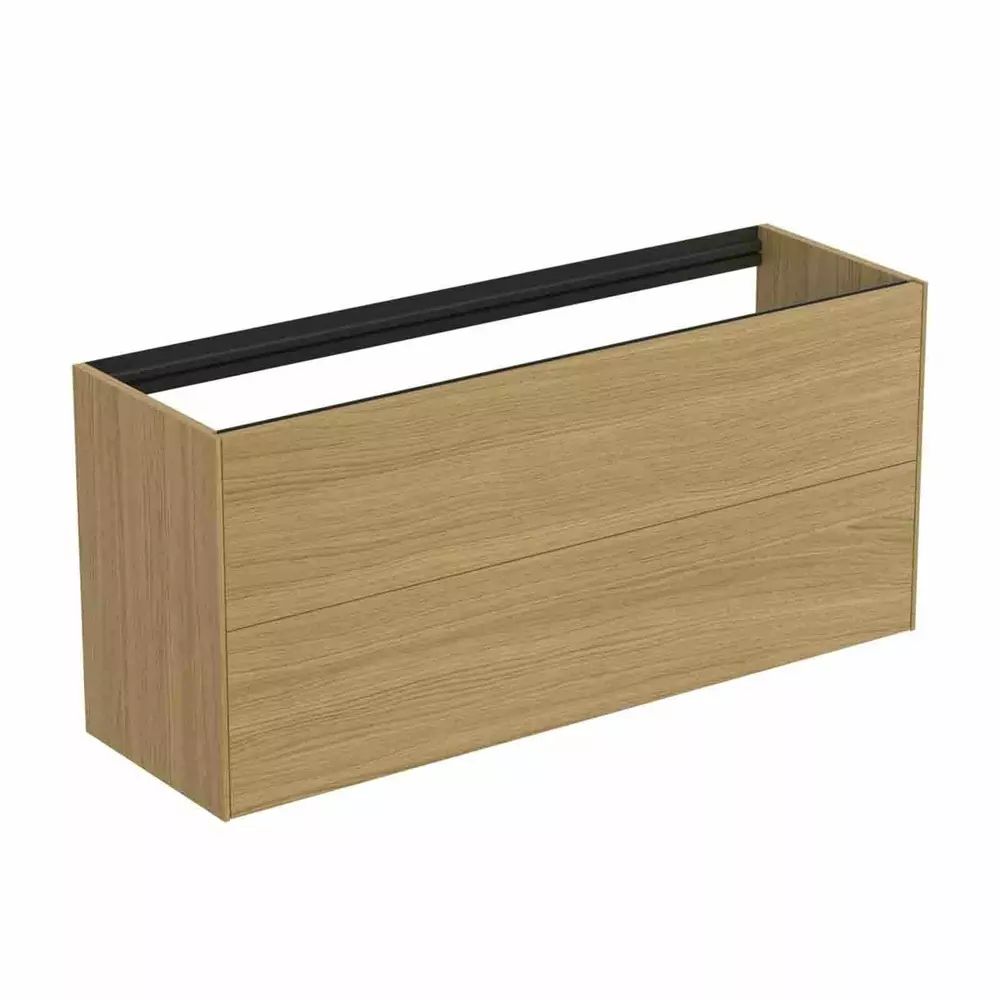 Dulap baza suspendat Ideal Standard Atelier Conca 2 sertare 120 cm finisaj stejar deschis