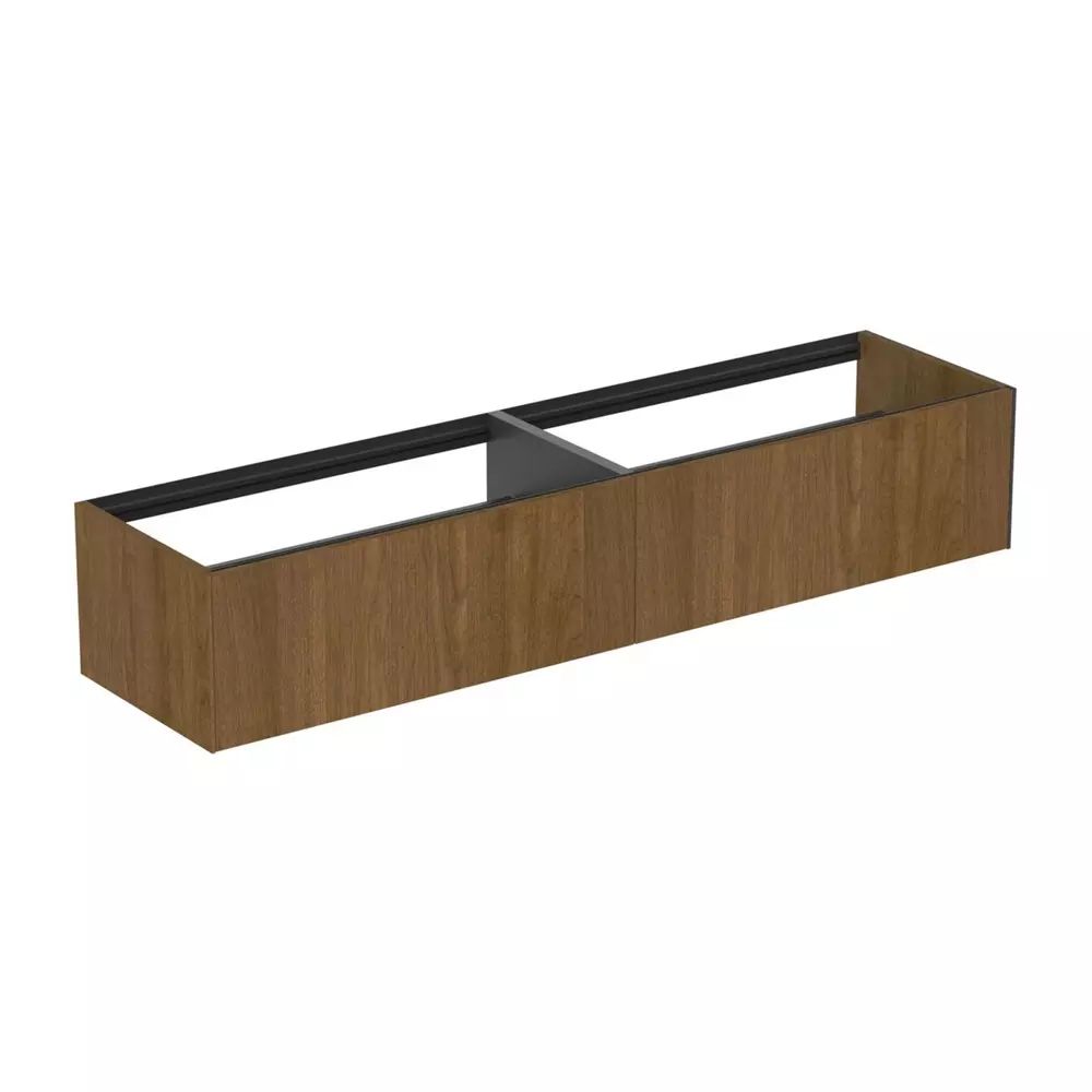 Dulap baza suspendat Ideal Standard Atelier Conca finisaj nuc inchis 2 sertare 200 cm