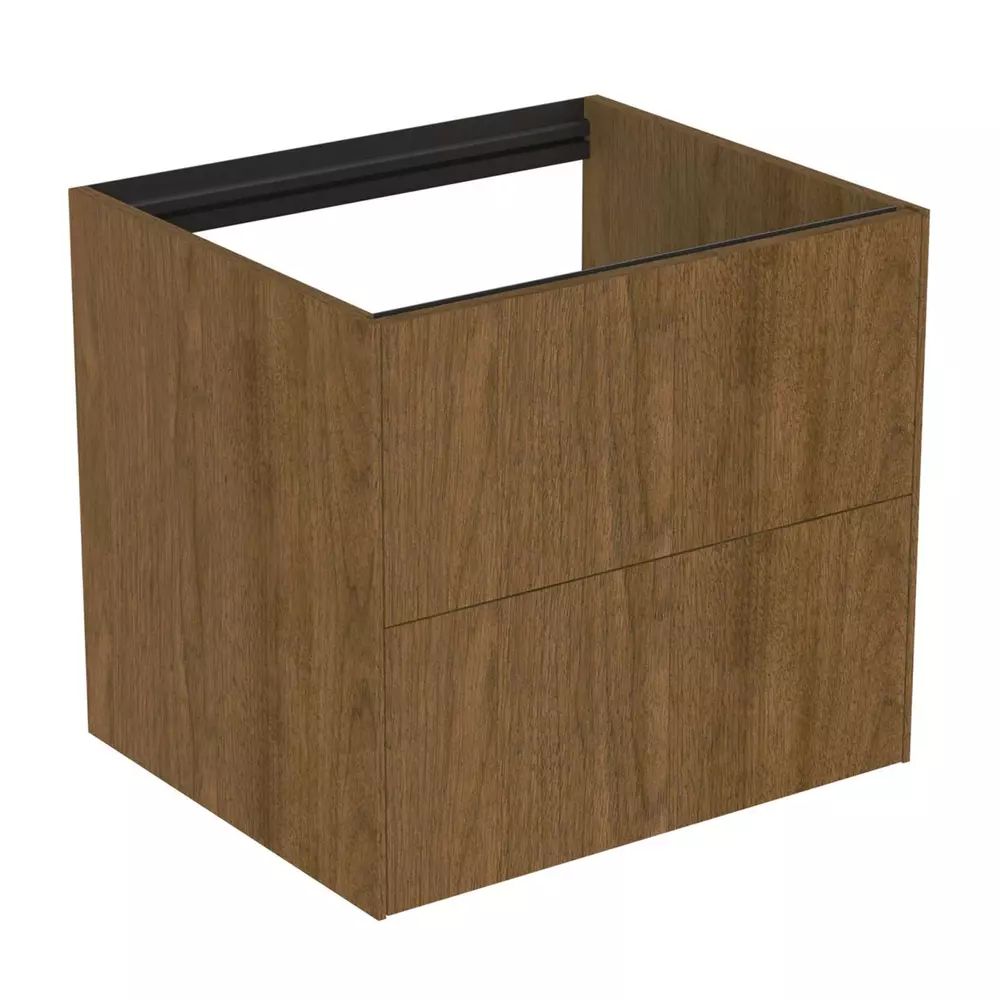Dulap baza suspendat Ideal Standard Atelier Conca finisaj nuc inchis 2 sertare 60 cm