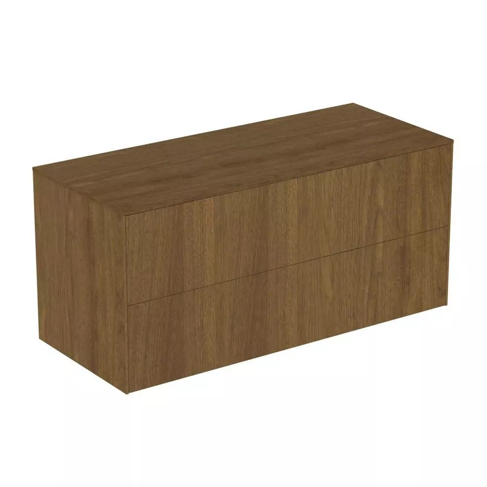 Dulap baza suspendat Ideal Standard Atelier Conca finisaj nuc inchis 2 sertare cu blat 120 cm