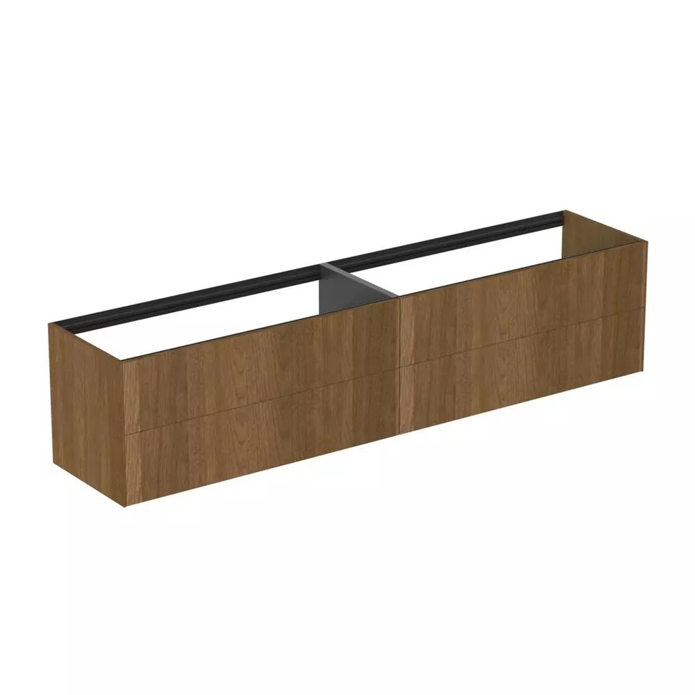Dulap baza suspendat Ideal Standard Atelier Conca finisaj nuc inchis 4 sertare 240 cm