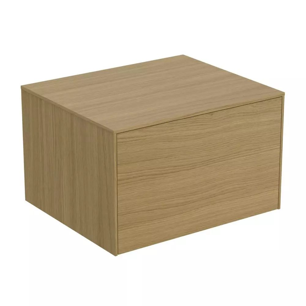 Dulap baza suspendat Ideal Standard Atelier Conca finisaj stejar deschis 1 sertar cu blat 60 cm