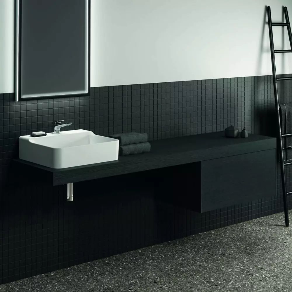 Dulap baza suspendat Ideal Standard Atelier Conca finisaj stejar inchis 1 sertar 80 cm