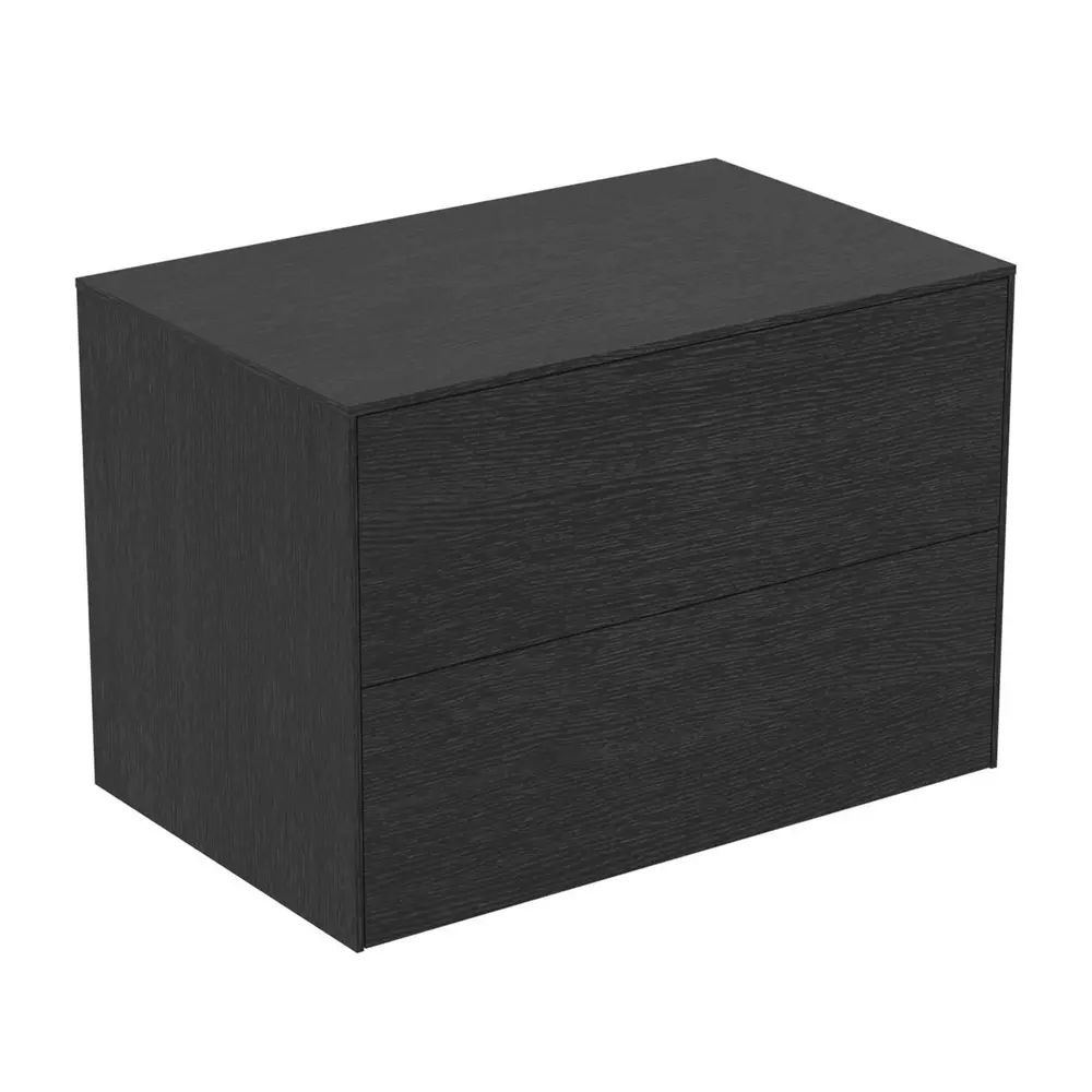 Dulap baza suspendat Ideal Standard Atelier Conca finisaj stejar inchis 2 sertare cu blat 80 cm