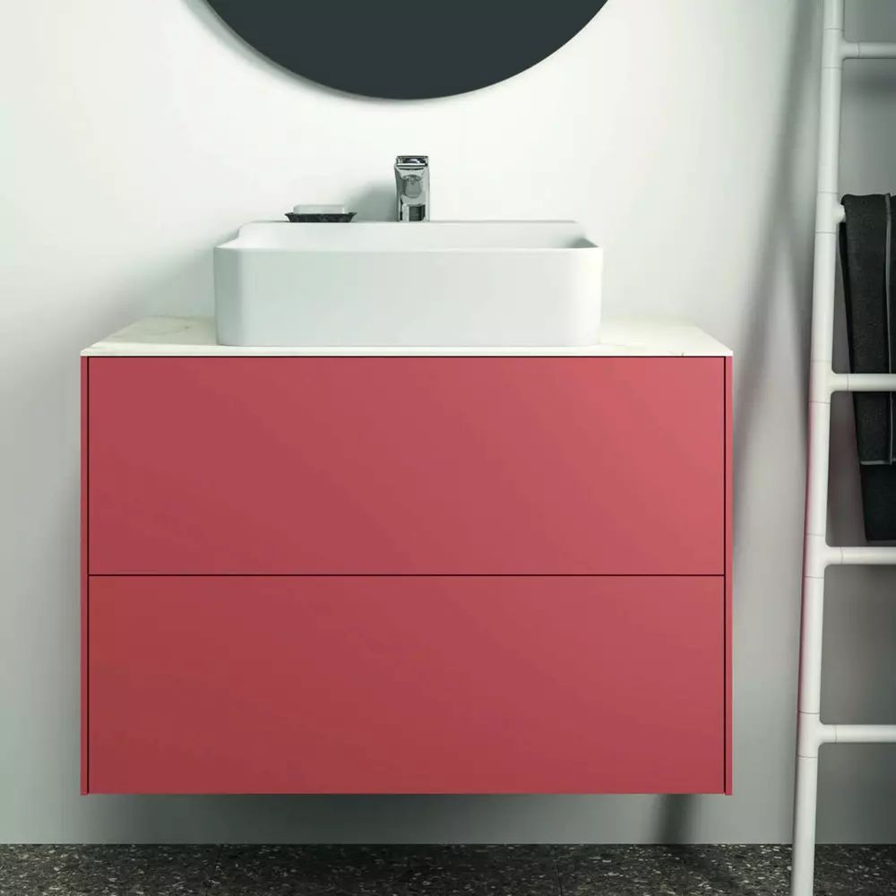 Dulap baza suspendat Ideal Standard Atelier Conca rosu - oranj mat 2 sertare 80 cm