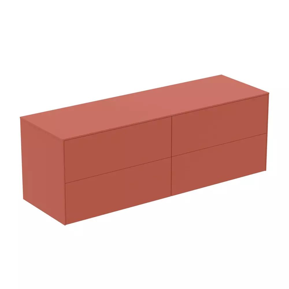 Dulap baza suspendat Ideal Standard Atelier Conca rosu - oranj mat 4 sertare cu blat 160 cm