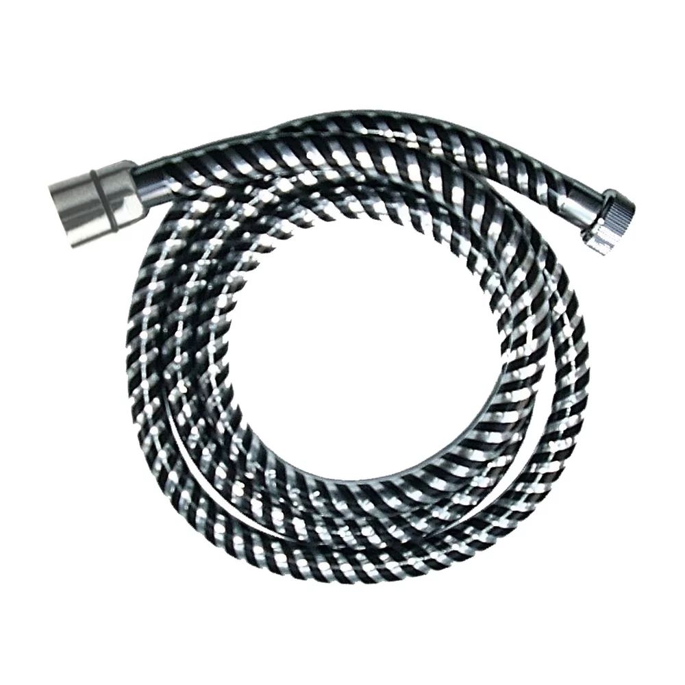 Furtun de dus Invena 150 cm crom - negru lucios