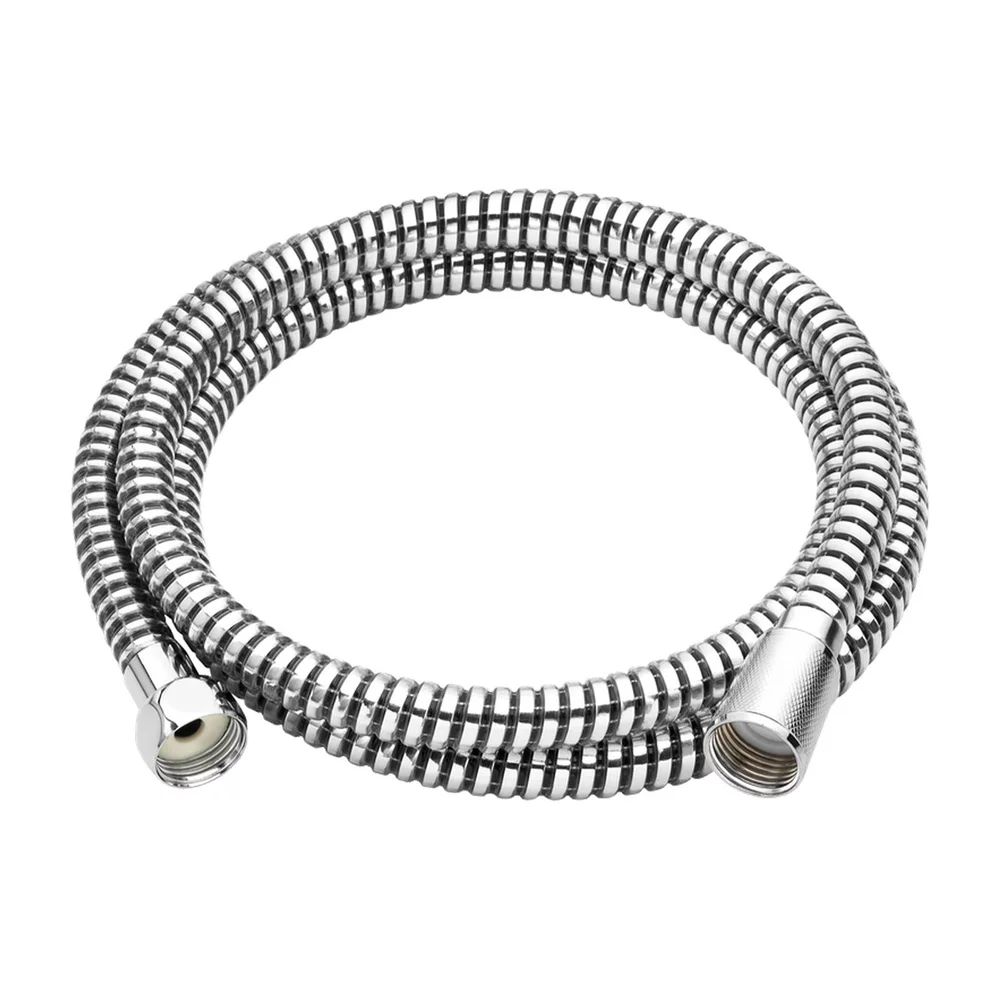 Furtun de dus Invena Exe extensibil 150 cm crom - negru