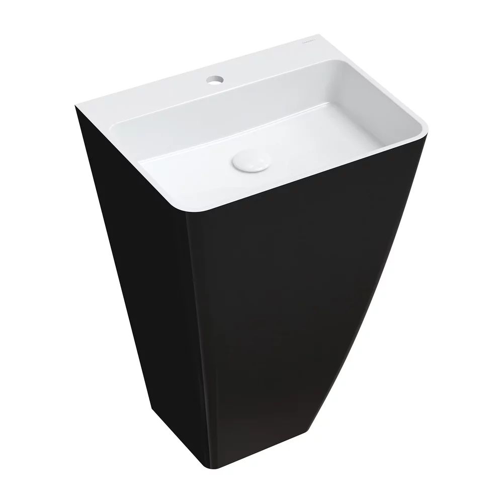 Lavoar freestanding Omnires Parma M+ dreptunghiular negru - alb 55 cm