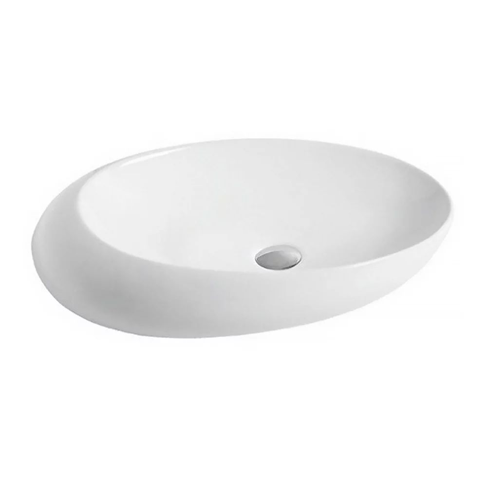 Lavoar pe blat Fluminia Maxi Egg alb 66 cm