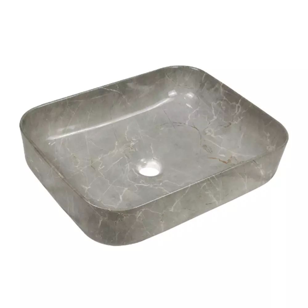 Lavoar pe blat Invena Florina dreptunghiular 51 cm gri finisaj piatra