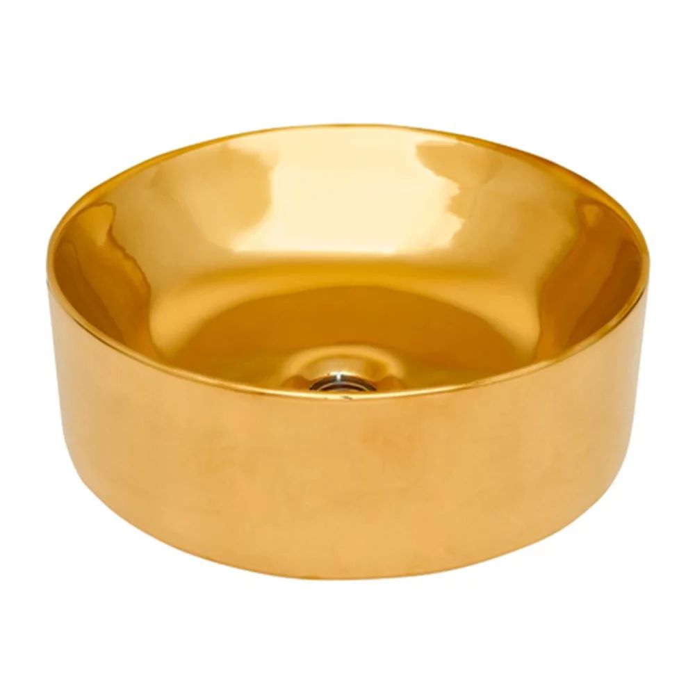 Lavoar pe blat Invena Kos rotund 42 cm auriu