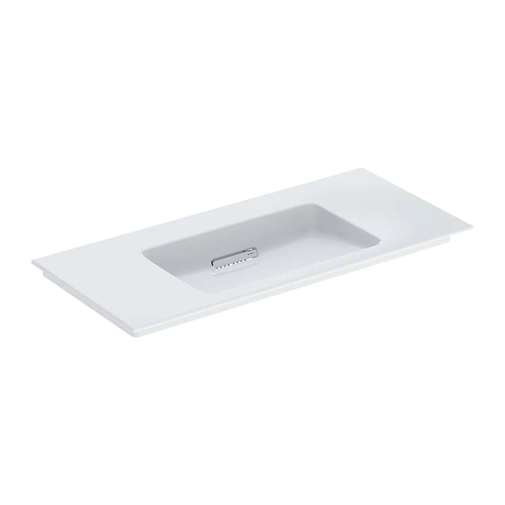 Lavoar pe mobilier Geberit One Slim 105 cm alb cu scurgere speciala