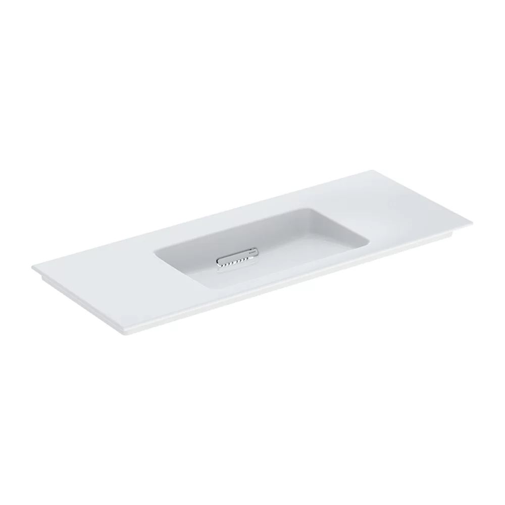 Lavoar pe mobilier Geberit One Slim 120 cm alb cu scurgere speciala