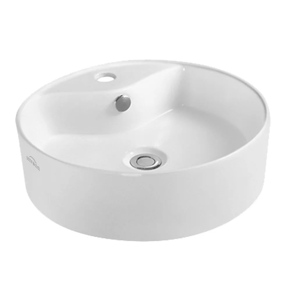 Lavoar pe blat Invena Rondi 47 cm alb
