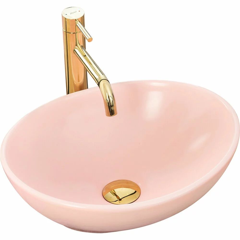 Lavoar roz mat pe blat Rea Sofia 41 cm